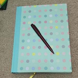 Polka Dot Hardback Sturdy Notebook/Journal with Pencil Set